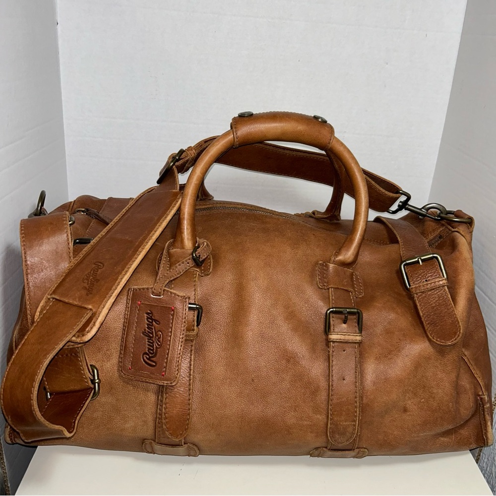 Rawlings Tan Leather Duffel Bag